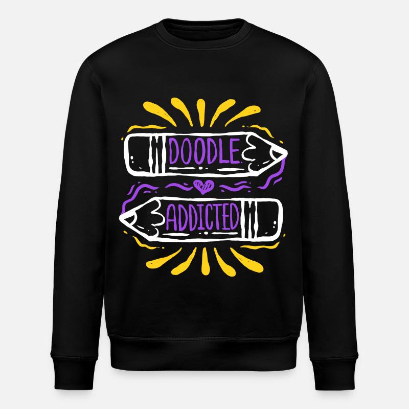 Doodle Doodle Drawing - Stanley/Stella ROLLER Unisex Organic Sweatshirt - black