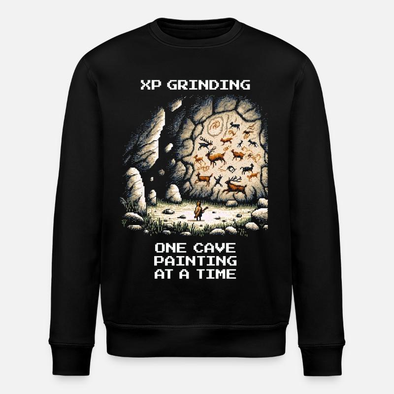 XP grinden: Höhlenmalerei | Urgeschichte - Stanley/Stella Unisex Bio-Sweatshirt ROLLER - Schwarz