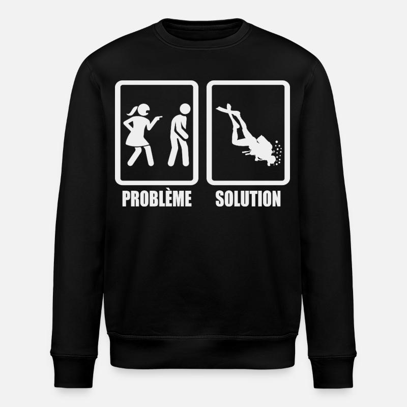 Humour couple problème solution plongée - Sweat bio ROLLER Stanley/Stella Unisexe - noir