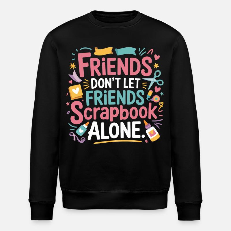 Freunde scrappen gemeinsam bunt - Stanley/Stella Unisex Bio-Sweatshirt ROLLER - Schwarz