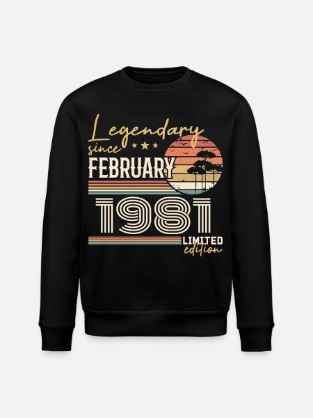 Février 1981 anniversaire 1981 légendes Février - Sweat bio ROLLER Stanley/Stella Unisexe - noir