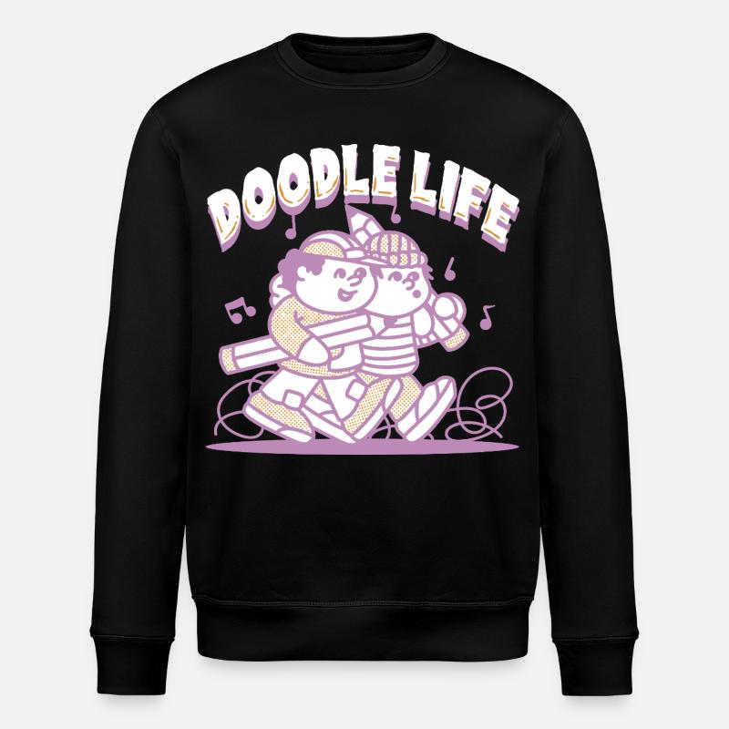 Doodle Life Kritzeln Zeichnung - Stanley/Stella Unisex Bio-Sweatshirt ROLLER - Schwarz