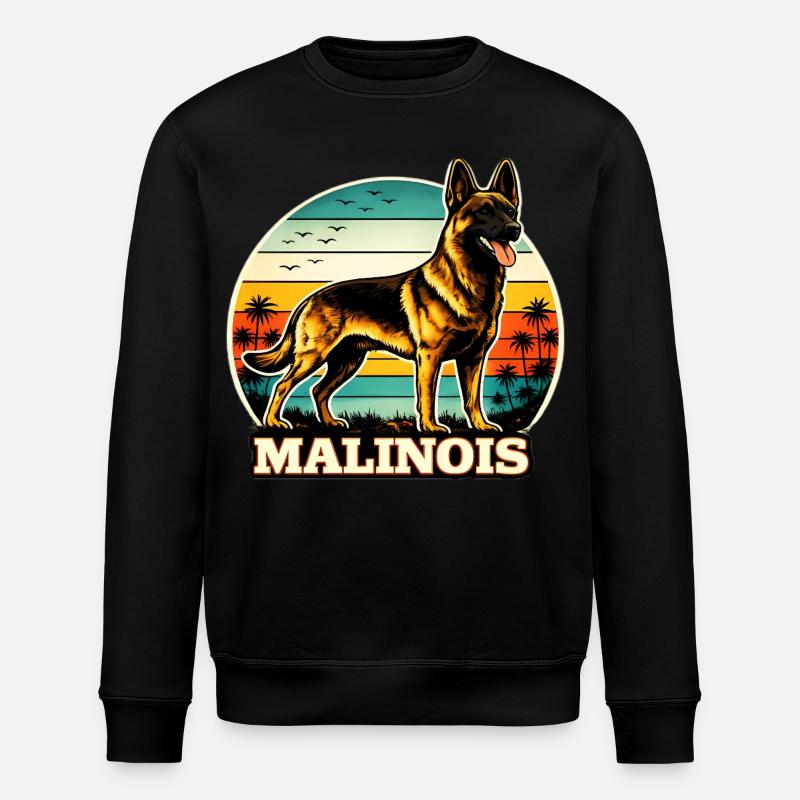 Belgischer Schäferhund Malinois Retro - Stanley/Stella Unisex Bio-Sweatshirt ROLLER - Schwarz