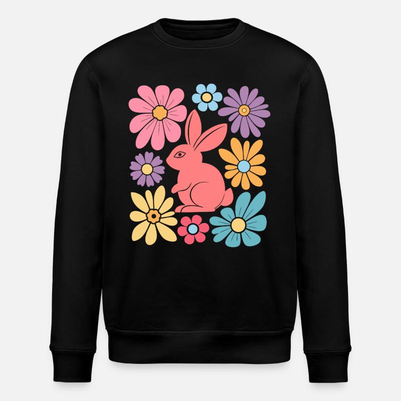 Happy Easter Bunny Boho - Stanley/Stella ROLLER Unisex Organic Sweatshirt - black