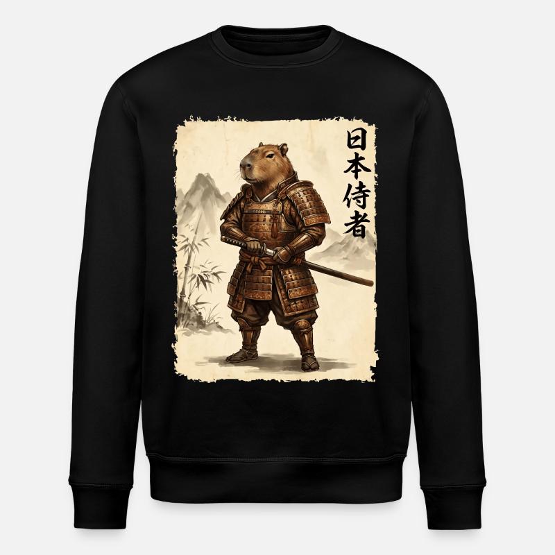 Samurai, Capybara, Japanische Kunst, Anime - Stanley/Stella Unisex Bio-Sweatshirt ROLLER - Schwarz