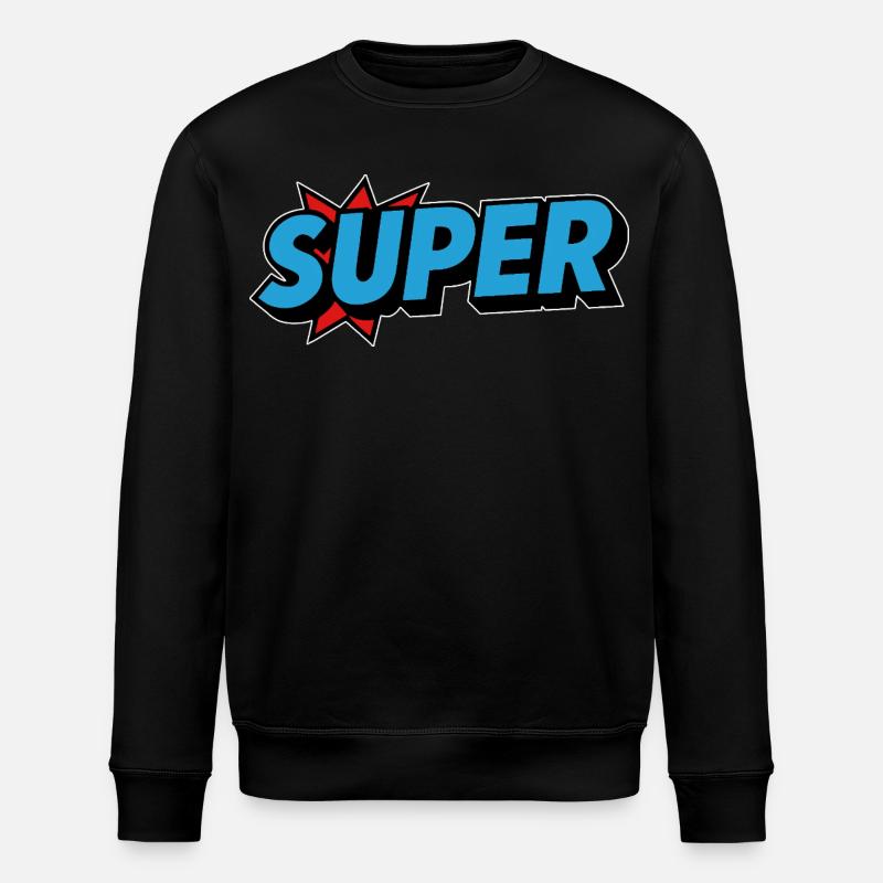 Super Retro Old School Lettering - Stanley/Stella ROLLER Unisex Organic Sweatshirt - black