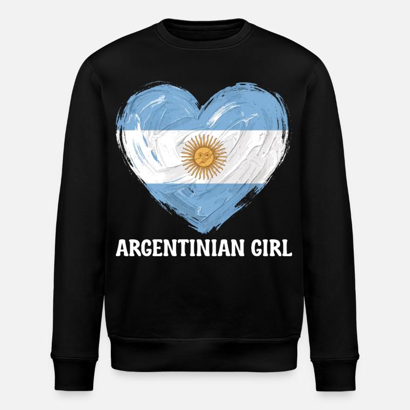 Argentinisches Mädchenherz Fußball - Stanley/Stella Unisex Bio-Sweatshirt ROLLER - Schwarz