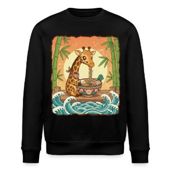 Nouilles ramen girafes de kawaï - Sweat bio ROLLER Stanley/Stella Unisexe - noir - Devant - Nik (191cm)