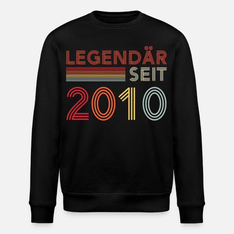 Legendary since 2010 man's birthday - Stanley/Stella ROLLER Unisex Organic Sweatshirt - black