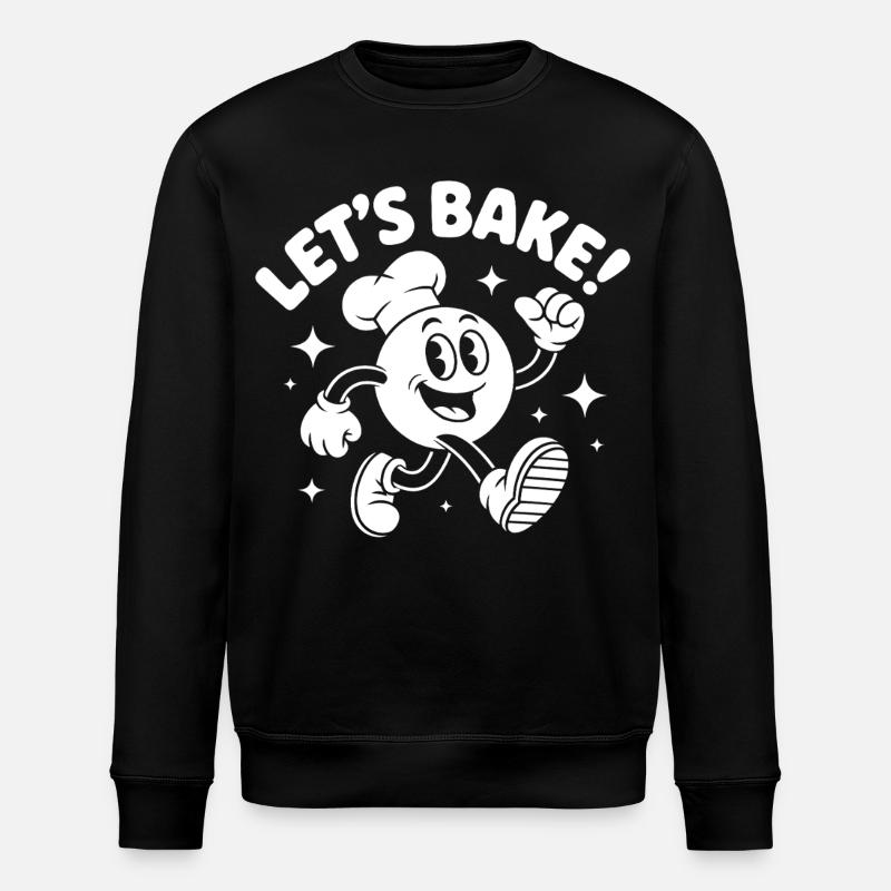 Let's Bake! Cartoon-Keksfigur - Stanley/Stella Unisex Bio-Sweatshirt ROLLER - Schwarz
