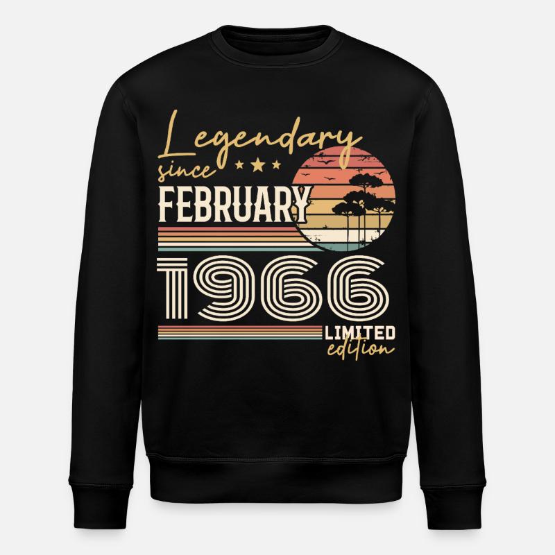 Février 1966 anniversaire 1966 légendes Février - Sweat bio ROLLER Stanley/Stella Unisexe - noir
