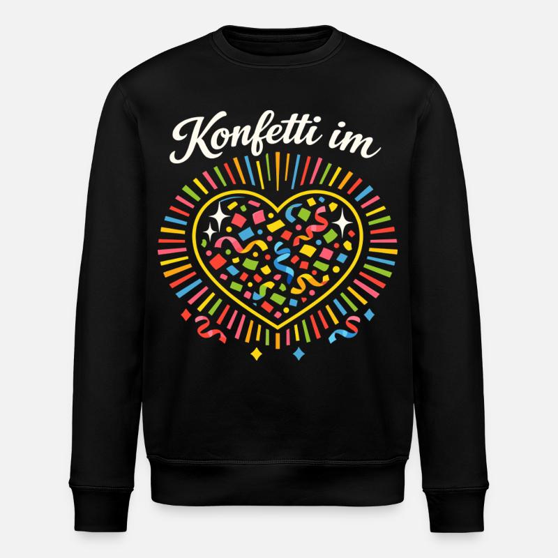 Konfetti im Herzen Karneval Fasching - Stanley/Stella Unisex Bio-Sweatshirt ROLLER - Schwarz