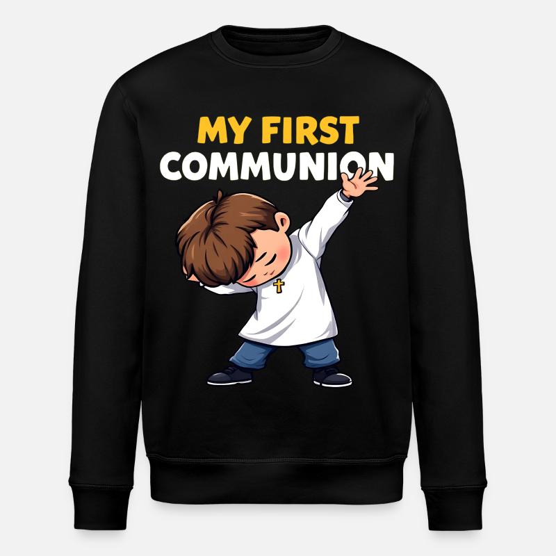 My First Communion Cartoon - Stanley/Stella ROLLER Unisex Organic Sweatshirt - black