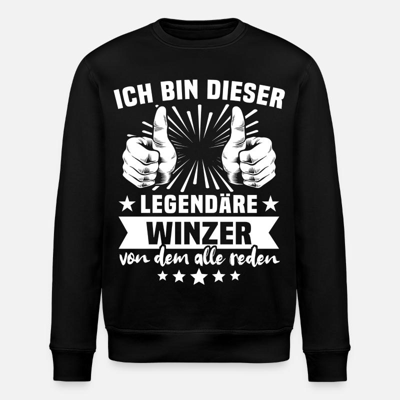 Winemaker legend - Stanley/Stella ROLLER Unisex Organic Sweatshirt - black