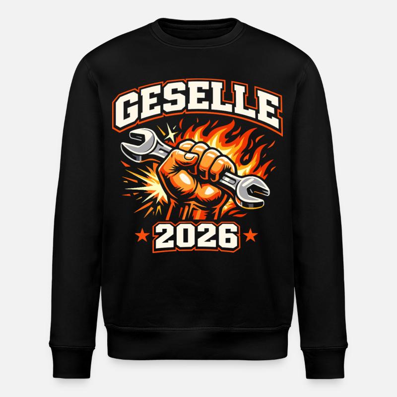 Gesellin 2026 Kfz Mechatronikerin - Stanley/Stella Unisex Bio-Sweatshirt ROLLER - Schwarz