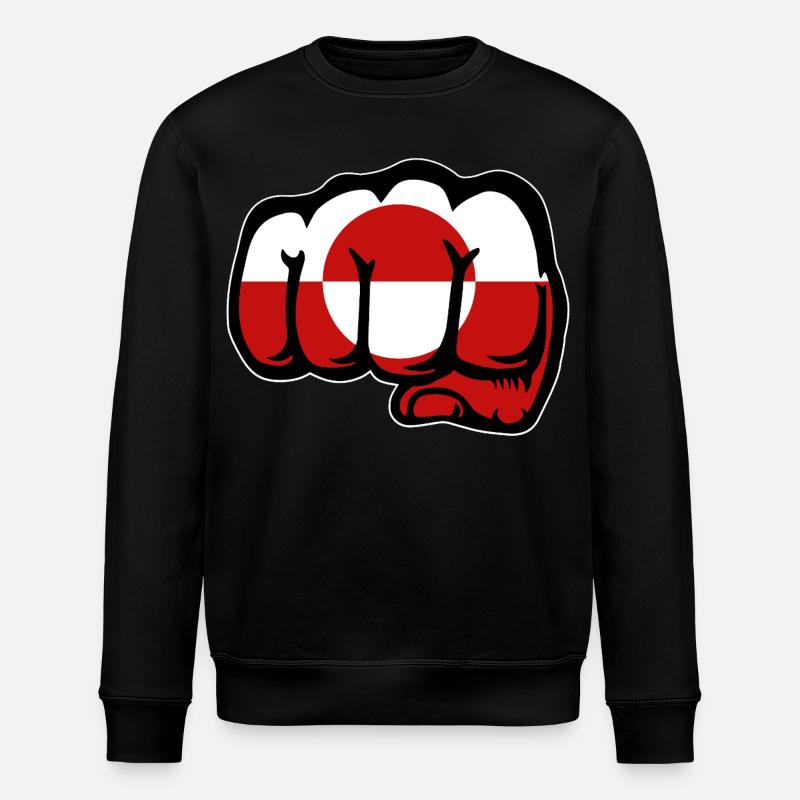 Grönland Flagge Faust Hand Symbol - Stanley/Stella Unisex Bio-Sweatshirt ROLLER - Schwarz