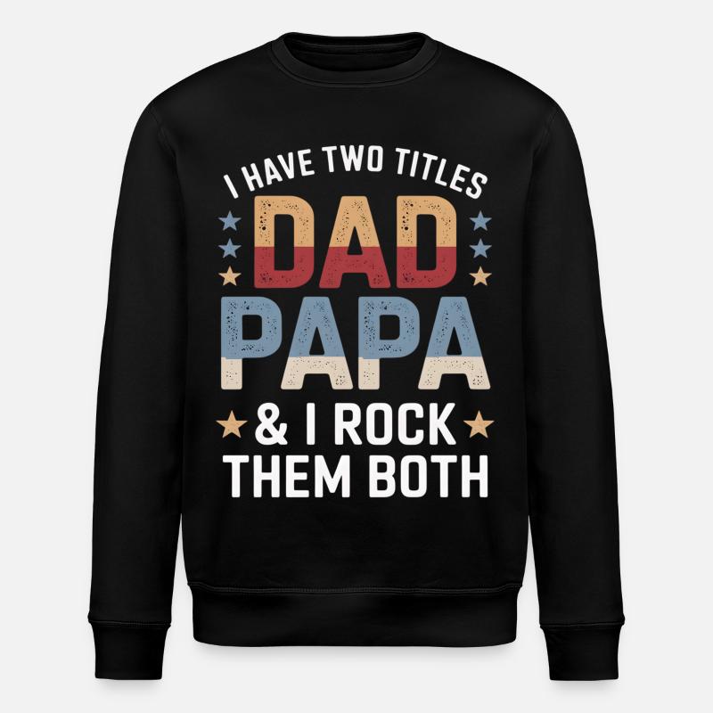 Isä-sanaleikki: Isä Dada – I Rock Both - Stanley/Stella ROLLER unisex luomu-collegepaita - musta