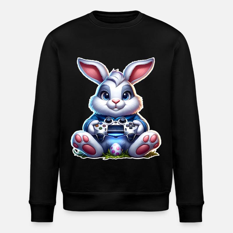 Easter Bunny Gaming Gamer - Stanley/Stella ROLLER Unisex Organic Sweatshirt - black