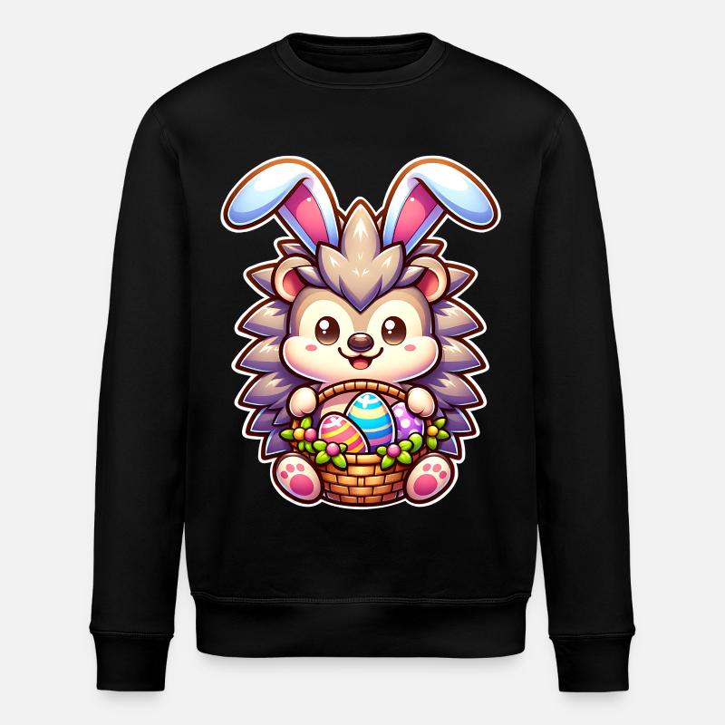 Ostern Igel - Stanley/Stella Unisex Bio-Sweatshirt ROLLER - Schwarz
