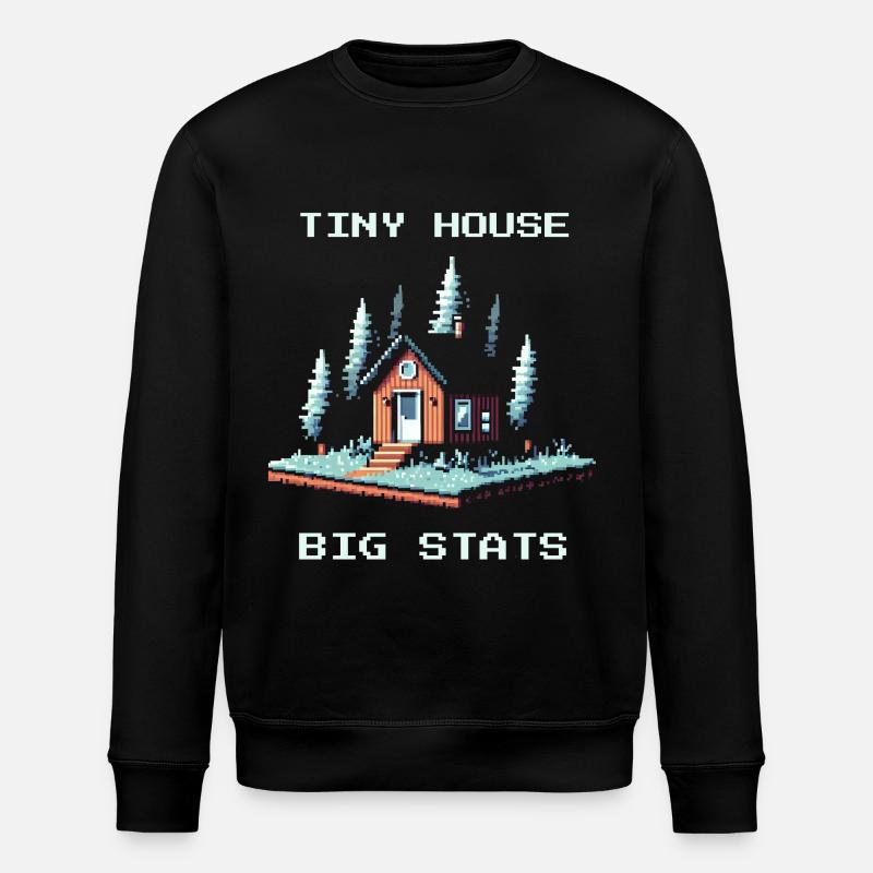 Tiny House, große Werte | Minimalismus - Stanley/Stella Unisex Bio-Sweatshirt ROLLER - Schwarz