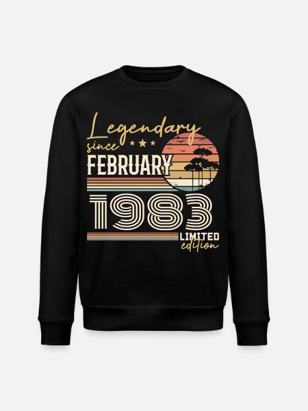 Février 1983 anniversaire 1983 légendes Février - Sweat bio ROLLER Stanley/Stella Unisexe - noir