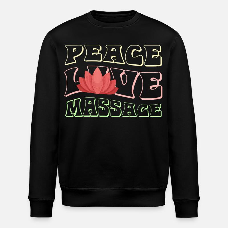 Frieden Liebe Massage Lotus - Stanley/Stella Unisex Bio-Sweatshirt ROLLER - Schwarz
