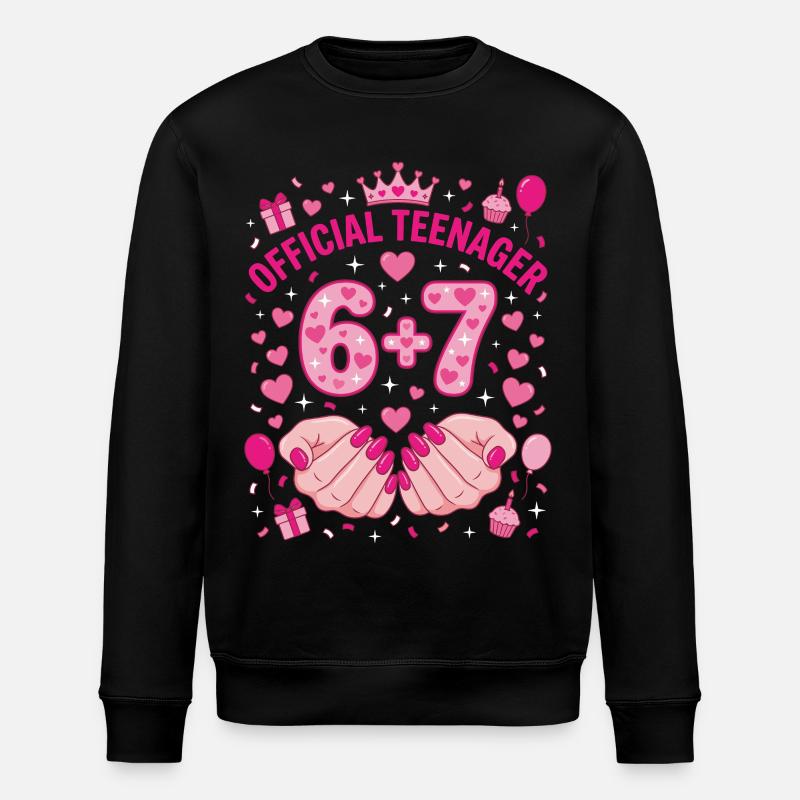 Adolescent officiel 13e 6+7 Cœurs - Sweat bio ROLLER Stanley/Stella Unisexe - noir