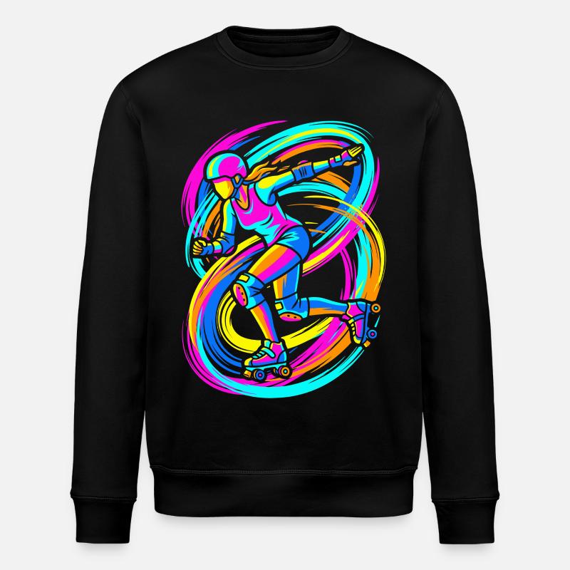 Rollschuhläuferin - Stanley/Stella Unisex Bio-Sweatshirt ROLLER - Schwarz