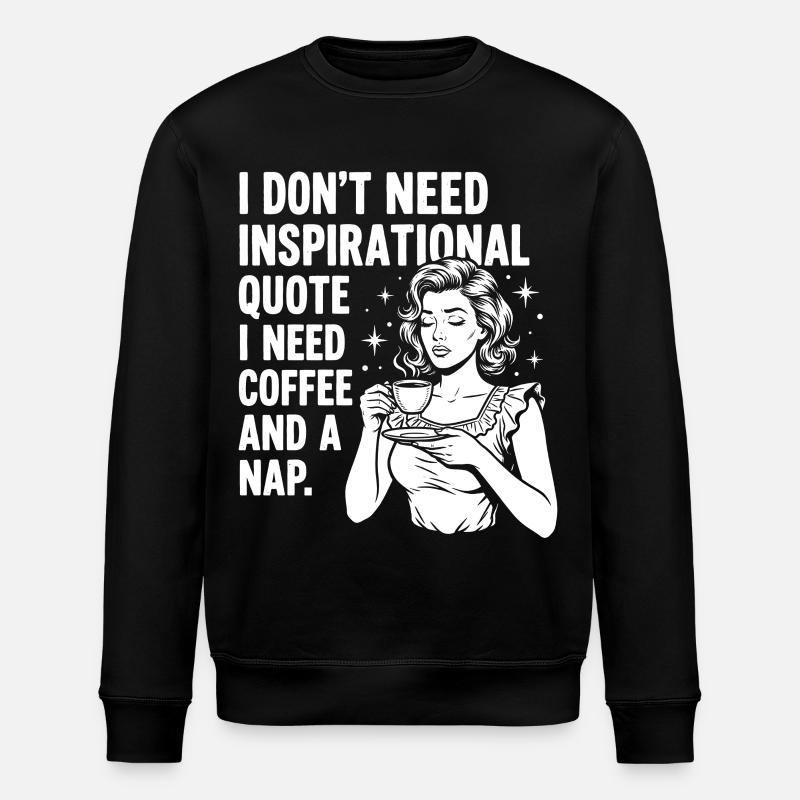Echte Kaffeeliebe Nickerchen Statement - Stanley/Stella Unisex Bio-Sweatshirt ROLLER - Schwarz