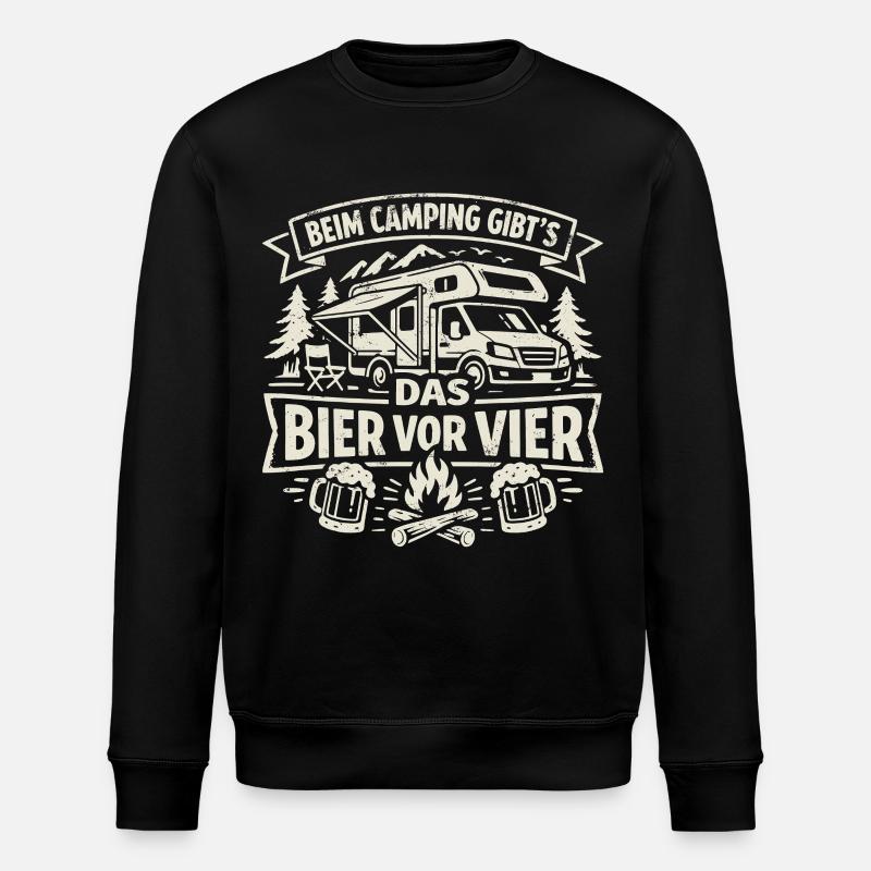 Camping | Bier vor Vier - Stanley/Stella Unisex Bio-Sweatshirt ROLLER - Schwarz