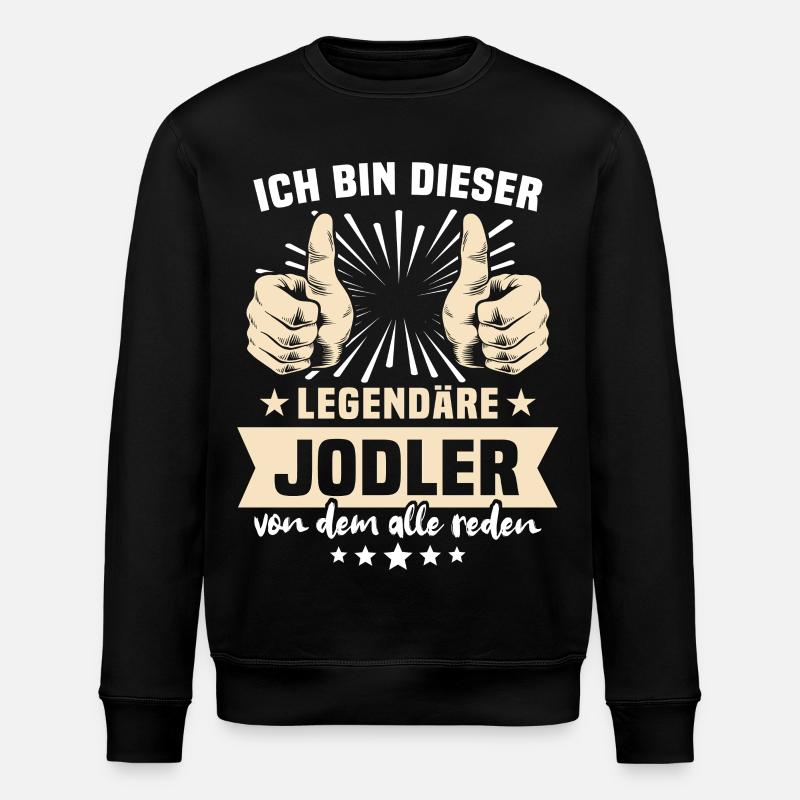 Jodler Sprüche - Stanley/Stella Unisex Bio-Sweatshirt ROLLER - Schwarz