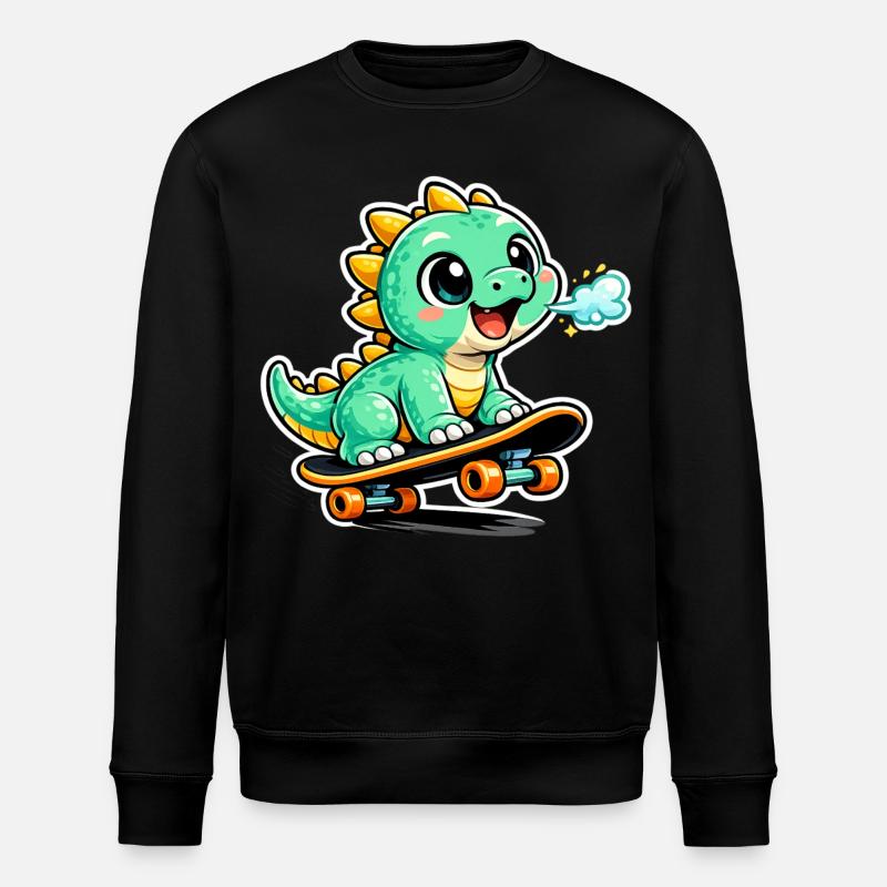 Héros du skateboard Dino vert - Sweat bio ROLLER Stanley/Stella Unisexe - noir