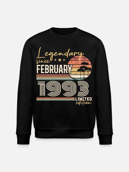 February 1993 Anniversary 1993 Legends February - Stanley/Stella ROLLER Unisex Organic Sweatshirt - black