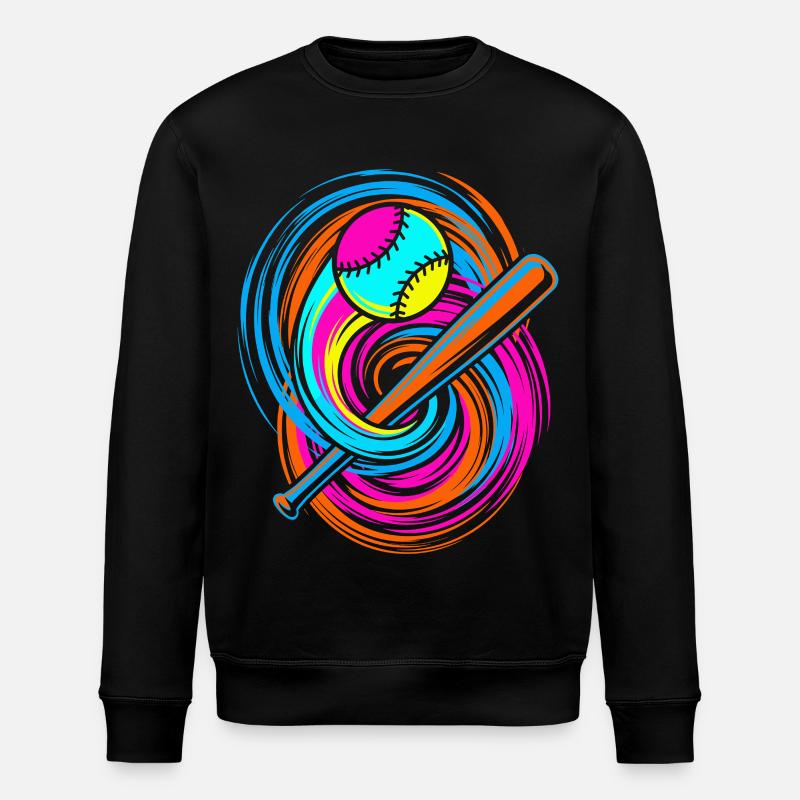 Baseballschläger und Ball - Stanley/Stella Unisex Bio-Sweatshirt ROLLER - Schwarz