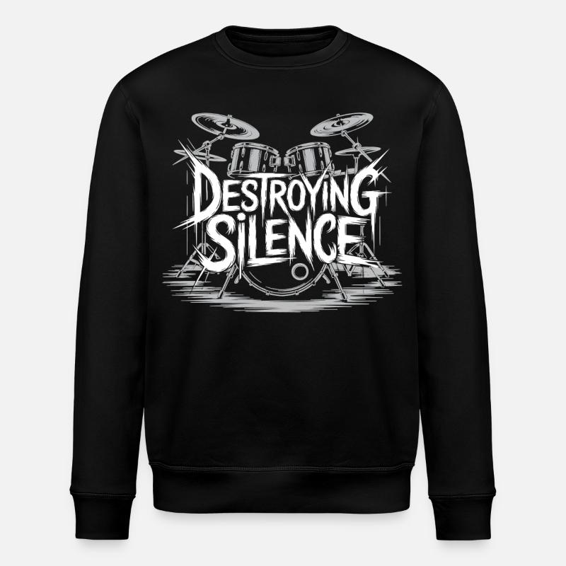Drummer Drumset Design - Stanley/Stella ROLLER Unisex Organic Sweatshirt - black