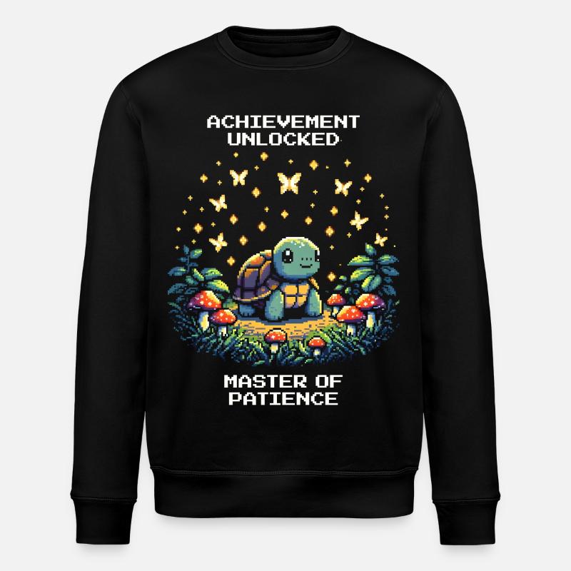 Geduld freigeschaltet | Schildkröte - Stanley/Stella Unisex Bio-Sweatshirt ROLLER - Schwarz