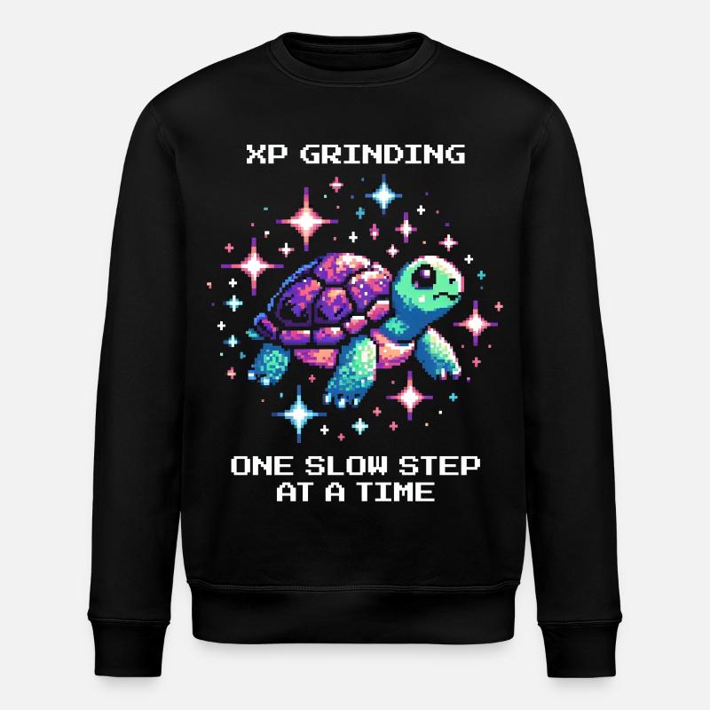 XP grinden | Schildkröte - Stanley/Stella Unisex Bio-Sweatshirt ROLLER - Schwarz