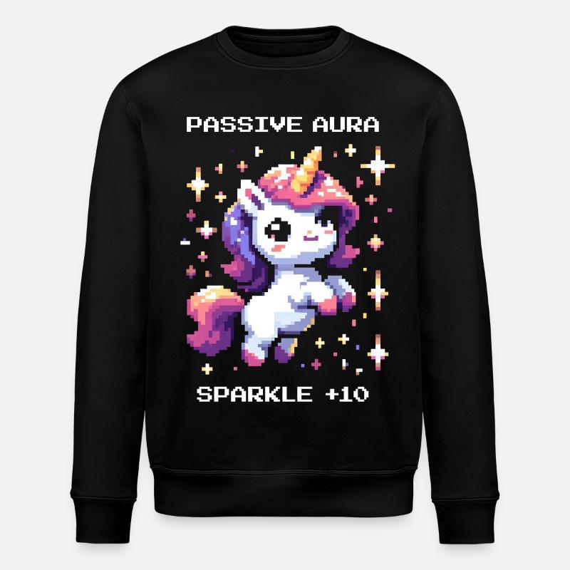 Passive Aura Active | Glitter Bonus - Stanley/Stella ROLLER Unisex Organic Sweatshirt - black