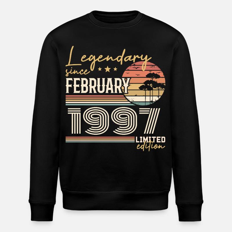 Février 1997 anniversaire 1997 légendes Février - Sweat bio ROLLER Stanley/Stella Unisexe - noir