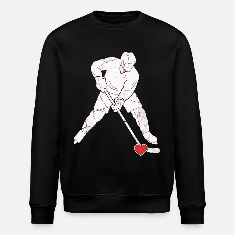 Eishockey Herz - Stanley/Stella Unisex Bio-Sweatshirt ROLLER - Schwarz