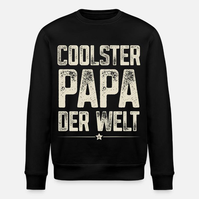 Coolster Papa Der Welt - Stanley/Stella Unisex Bio-Sweatshirt ROLLER - Schwarz