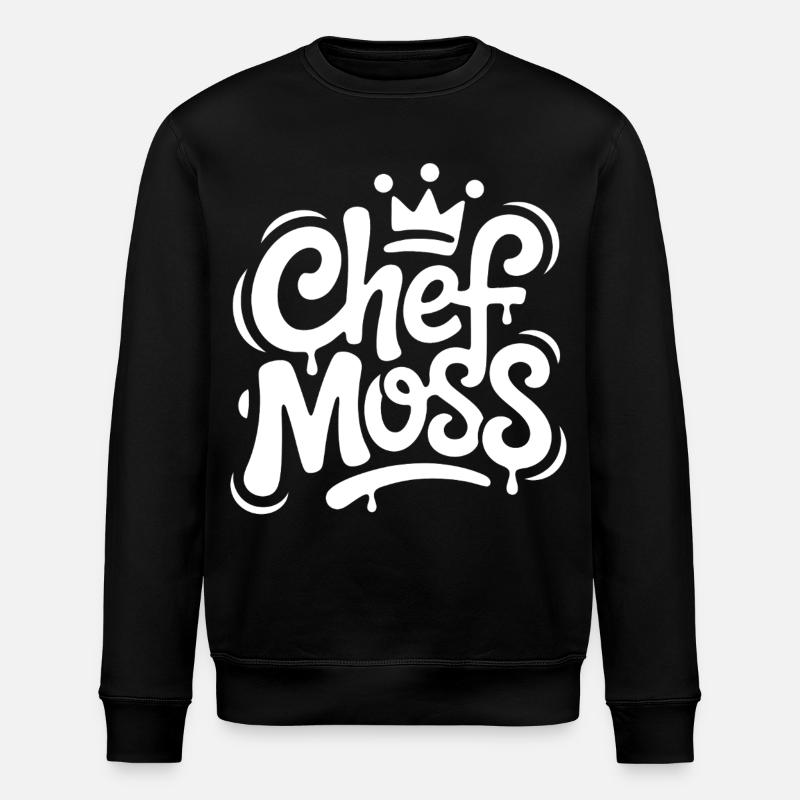 Chef Moss Graffiti Crown - Stanley/Stella ROLLER Unisex Organic Sweatshirt - black