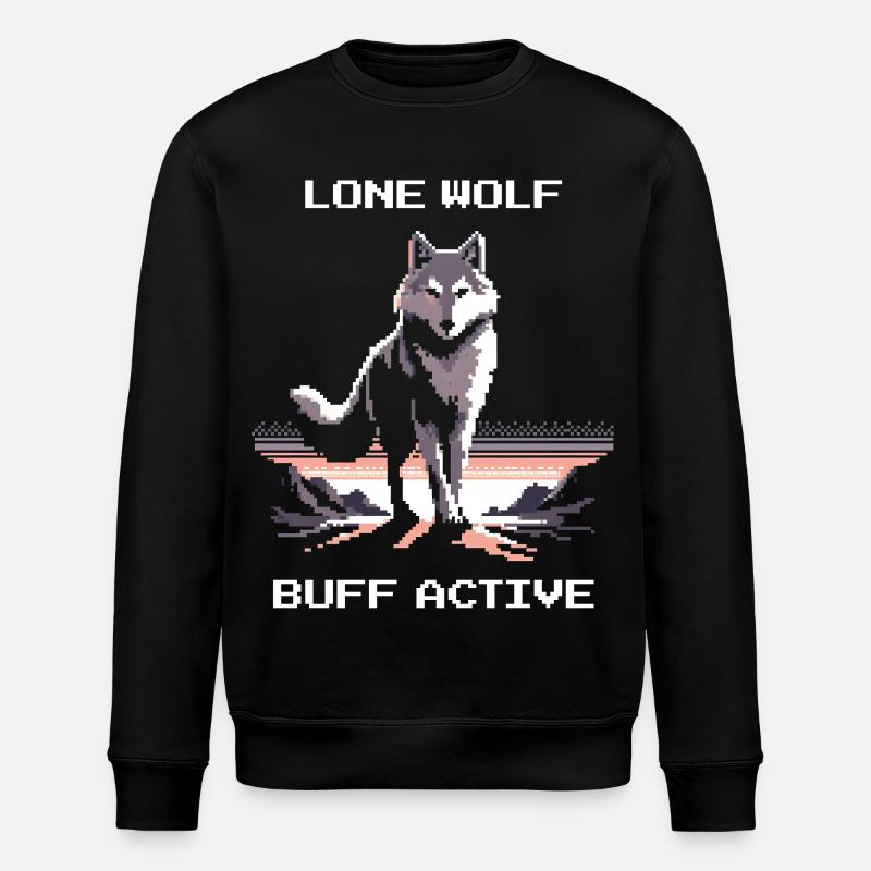 Loup Solitaire actif | Puissance du loup - Sweat bio ROLLER Stanley/Stella Unisexe - noir