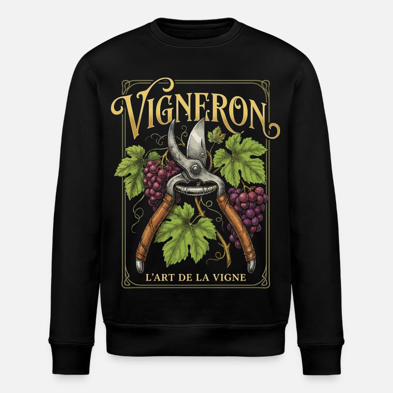 Vigneron Passion Viticulture Vin - Sweat bio ROLLER Stanley/Stella Unisexe - noir