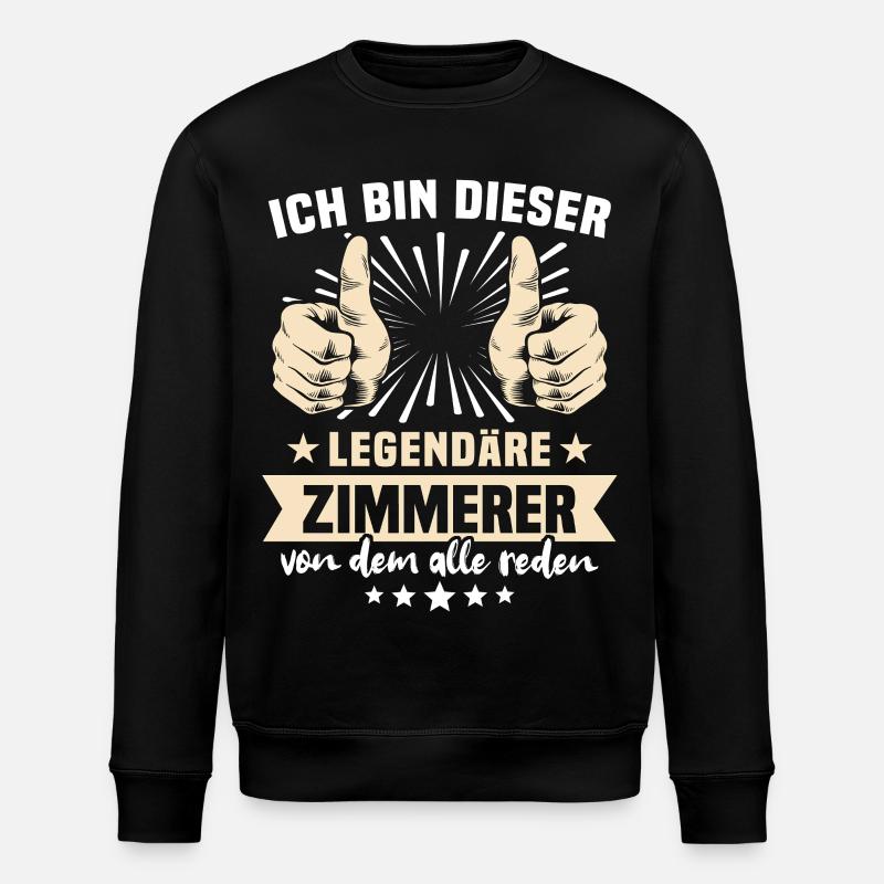 Dictons de charpentier - Sweat bio ROLLER Stanley/Stella Unisexe - noir