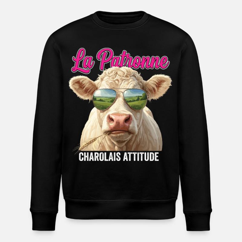 Charolais Cattle Breeding Breeder - Stanley/Stella ROLLER Unisex Organic Sweatshirt - black