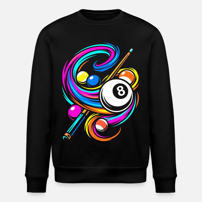 Boules de billard et queue - Sweat bio ROLLER Stanley/Stella Unisexe - noir