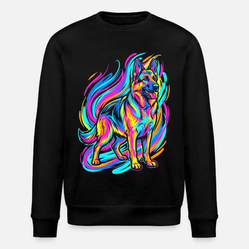 Bunter Schäferhund - Stanley/Stella Unisex Bio-Sweatshirt ROLLER - Schwarz