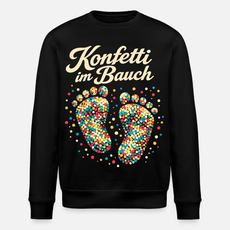Karneval Konfetti Schwangerschaft Werdende - Stanley/Stella Unisex Bio-Sweatshirt ROLLER - Schwarz