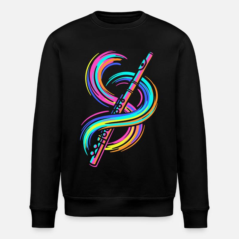 Bunte Flöte - Stanley/Stella Unisex Bio-Sweatshirt ROLLER - Schwarz